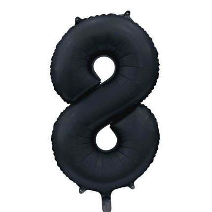 Globo Figura Negro 8 Años Brillo 86cm