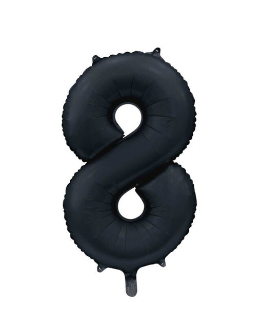Globo Figura Negro 8 Años Brillo 86cm