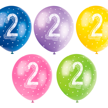 Globos 2 Años Confetti 30cm 5pcs