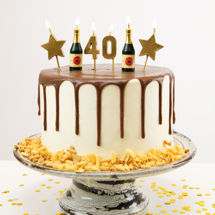 Velas 40 Años Champán 17,5cm