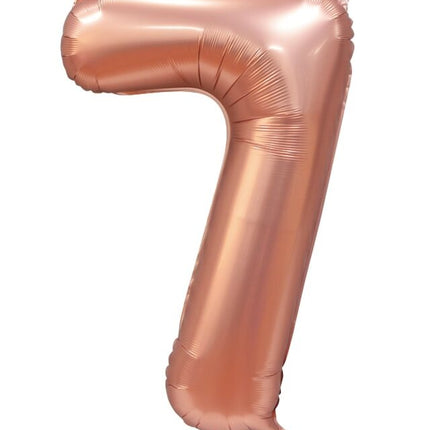 Globo Figura Oro Rosa 7 Años Brillo 86cm