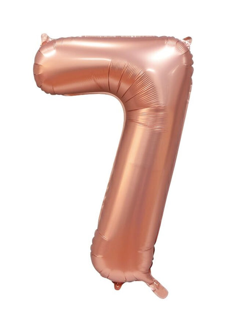 Globo Figura Oro Rosa 7 Años Brillo 86cm