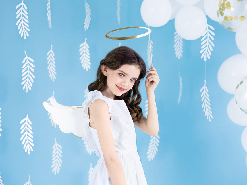 Decoración Colgante Hojas Blanco 1,8m