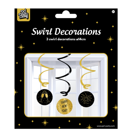 Decoración colgante ¡Feliz Año Nuevo! 14cm 3pcs