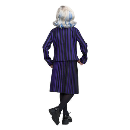 Disfraz Miércoles Uniforme Escolar Negro/Morado Niño