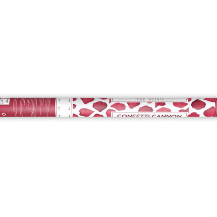 Cañón de Confeti Pétalos de Rosa Rojo Burdeos 40cm