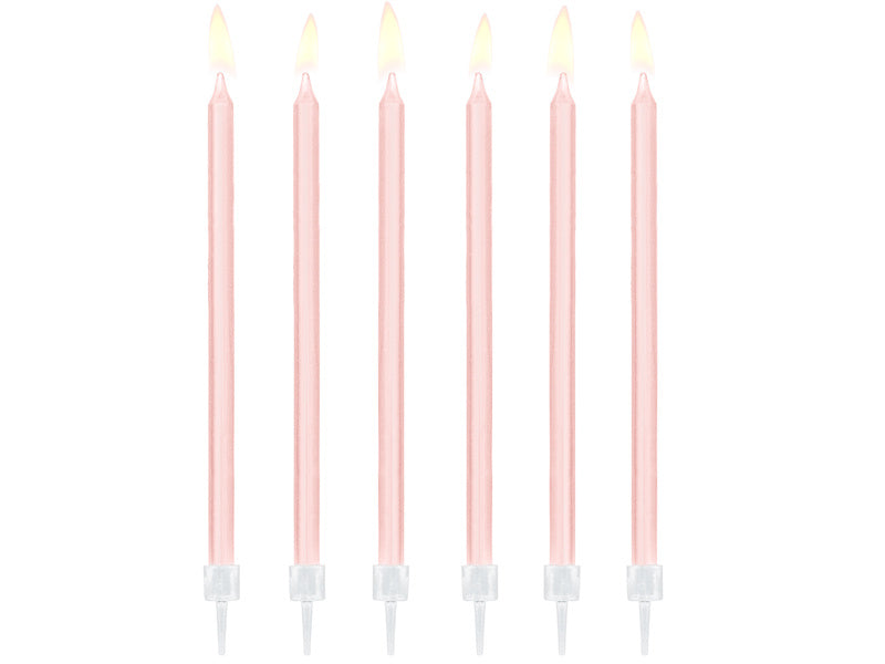 Velas rosas 14cm 12uds