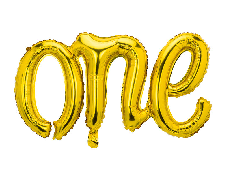 Set Globos Letra Uno Oro Vacío 66cm