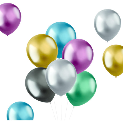 Globos de Colores Cromados 33cm 10pcs