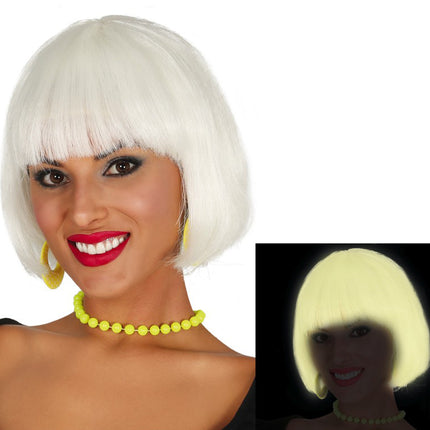Peluca de Halloween Bob que brilla en la oscuridad