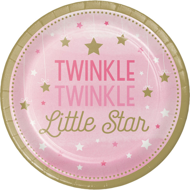 Platos Rosa Twinkle Twinkle Little Star 23cm 8pcs