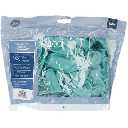 Globos Verde Menta Metálicos 33cm 50pcs