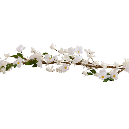 Guirnalda Blanca Flores Artificiales 1,8m