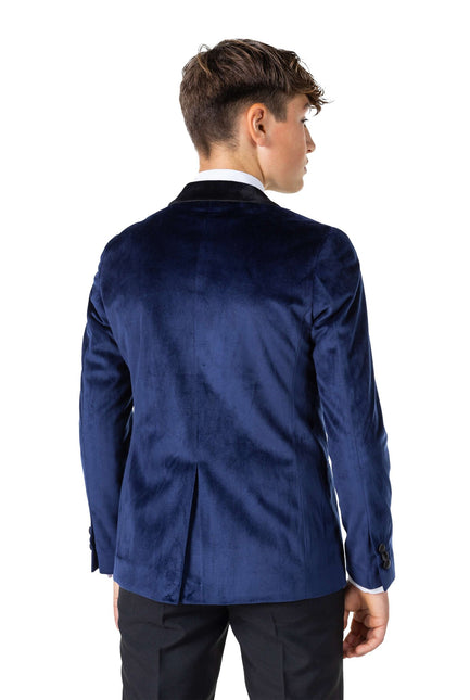 Blazer de Terciopelo Azul Oscuro Niño Adolescente <tc>OppoSuits</tc>