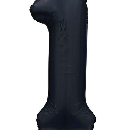 Globo Negro Figura 1 Año Brillo 86cm