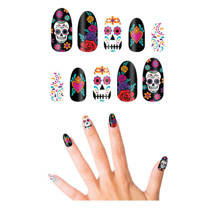 Día De Los Muertos Uñas postizas 10pcs