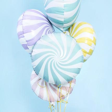 Globo de Helio Azul Claro Remolino 45cm Vacío