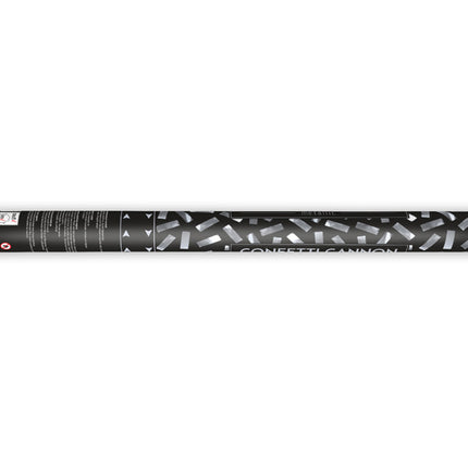 Cañón de confeti plata 60cm