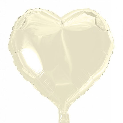 Globo de Helio Corazón Marfil 46cm vacío