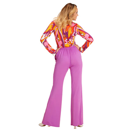 Pantalón Disco 70S Morado Mujer