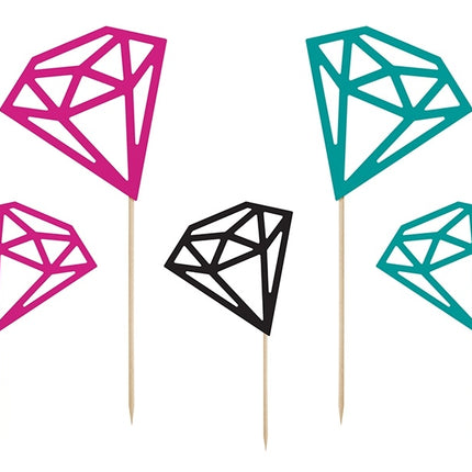 Cupcake Toppers Diamante 25.5cm 5pcs