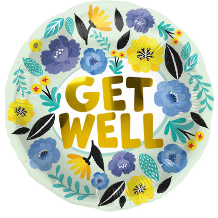 Globo de Helio Get Well Flowers Vacío 45cm