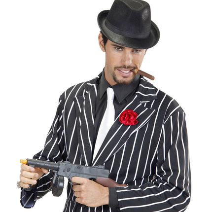 Gángster Sombrero Negro Con Banda Negra