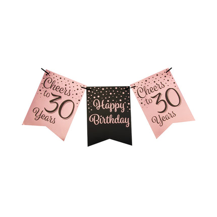 Banner 30 Años Rosa Negro 6m