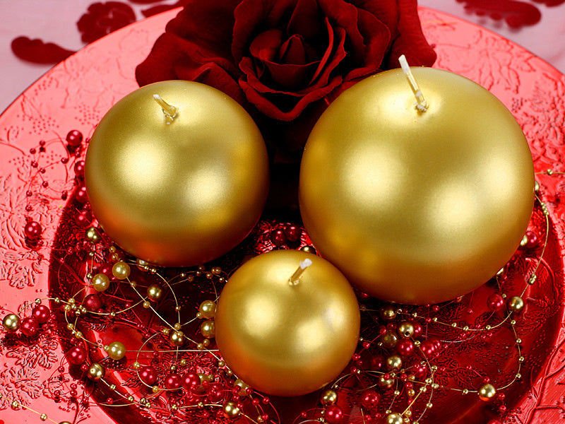 Velas Globo Oro Metálico 8cm 6pcs
