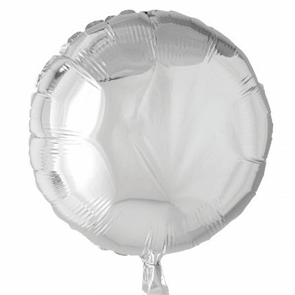 Globo de Helio Redondo Plata 46cm Vacío