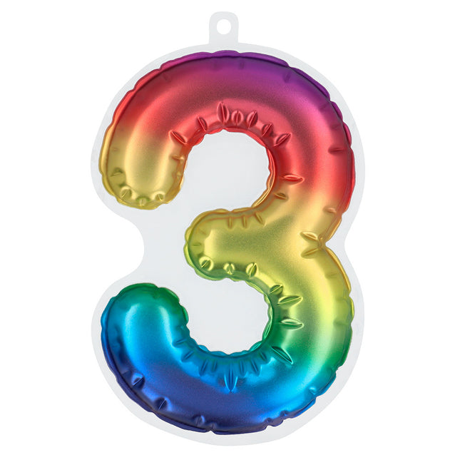 Globo Arco Iris 3 Años 20cm