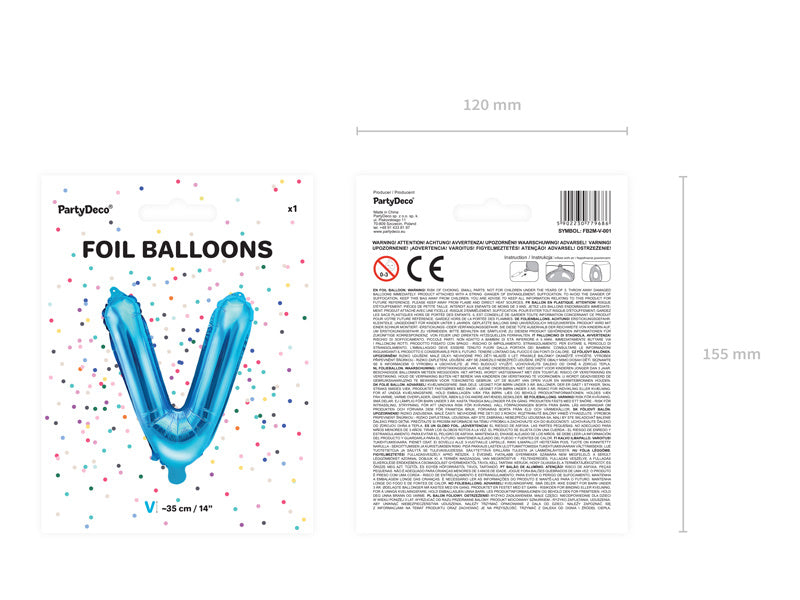Globo Letra V Oro Rosa Vacío 35cm