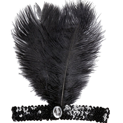 Diadema negra con pluma