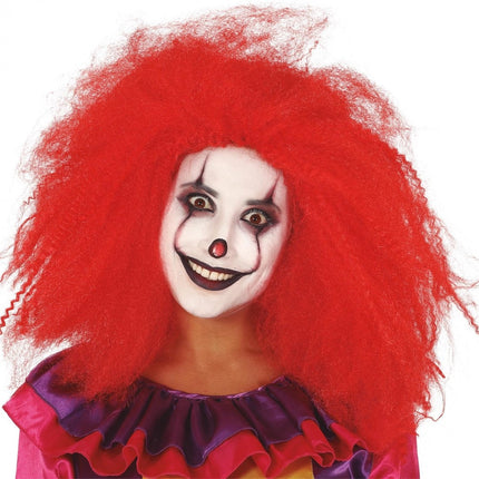 Peluca de Payaso Afro Roja