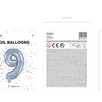 Globo Foil Figura 9 Holográfico 35cm