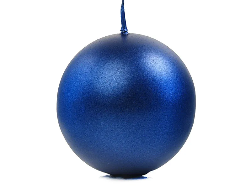 Bola Velas Azul Metálico 8cm 6pcs
