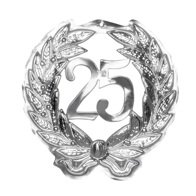 Señal de puerta 25 Años Plata 45cm