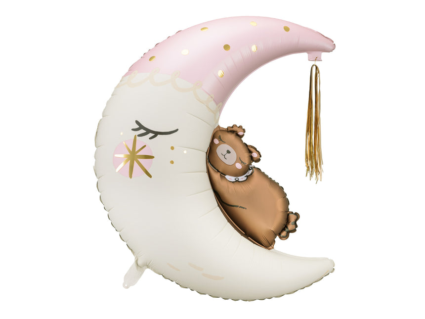 Globo Helio Media Luna Con Oso Vacio 86cm
