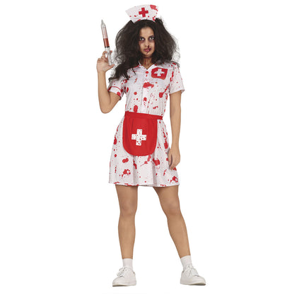 Disfraz de Enfermera de Halloween con Sangre de Mujer