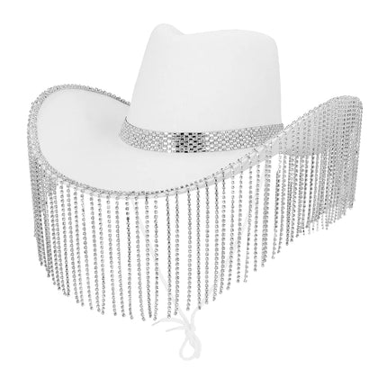 Sombrero Vaquera Showgirl Blanco