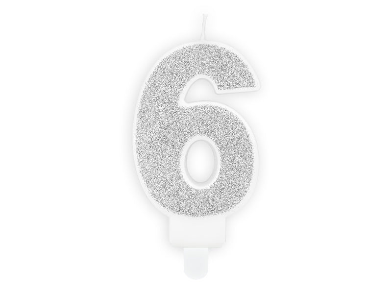 Vela 6 Años Plata 7cm