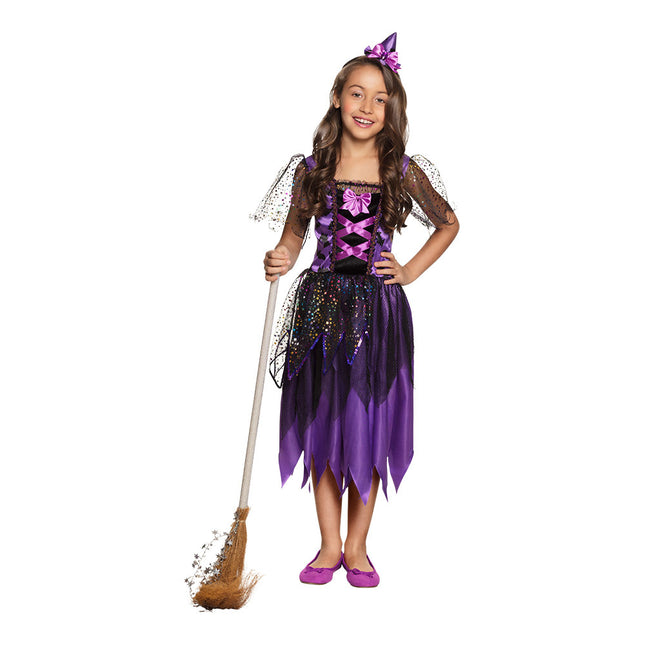 Disfraz de Bruja de Halloween Purpurina Infantil