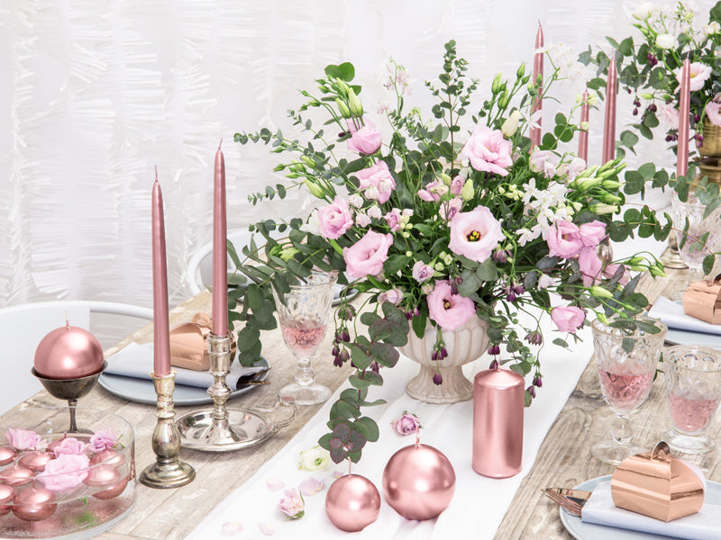 Velas Globo Oro Rosa Metálico 6cm 10pcs