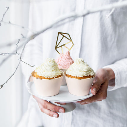 Moldes Cupcake Rosa Claro Pastel 7.6cm 6pcs