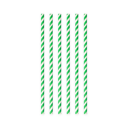 Pajitas de Papel Rayas Verdes 19.7cm 20pcs