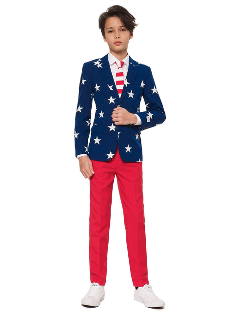 USA Traje Estrellas Rayas Niño Adolescente <tc>OppoSuits</tc>