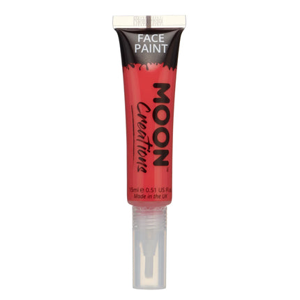 Moon Creations Pintura facial con pincel aplicador Rojo 15ml