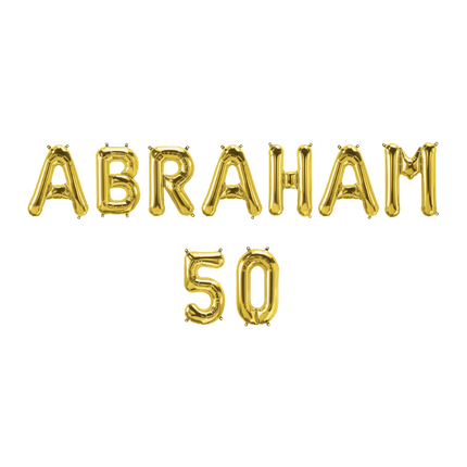 Set Globos Oro 50 Años Abraham 1.9m