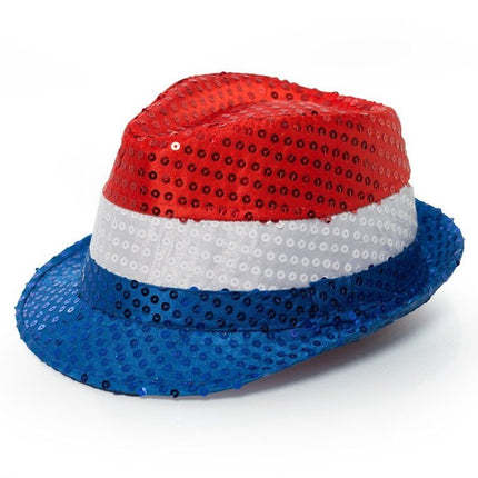 Gorro Purpurina Rojo Blanco Azul