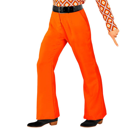 Pantalones Disco 70S Naranja Hombre